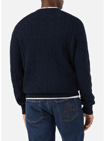 MAGLIONE REGENT BRAID WOOL, 00044M 62 NIGHT BLUE, small