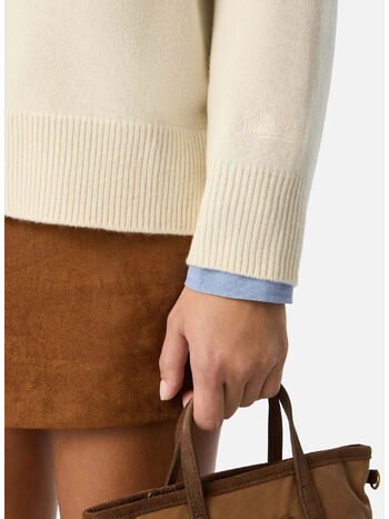 MAGLIONE DELPHINE WOOL, 00023M 10 OFF WHITE, small