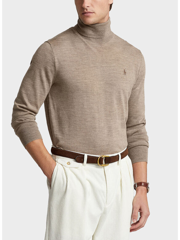 PULLOVER A COLLO ALTO, LIGHT WALNUT HTHR, medium