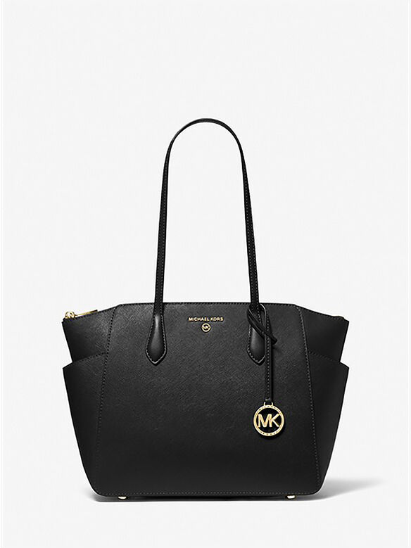BORSA TOTE MARILYN MEDIA IN PELLE SAFFIANO, 001 BLACK, medium