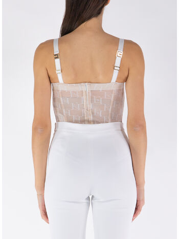 TOP BUSTIER IN TULLE CON LOGO, 360, small