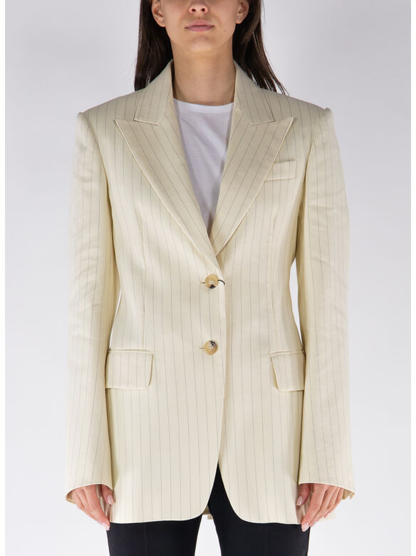 GIACCA BLAZER GESSATO AVERSA, 001 VANIGLIA, medium