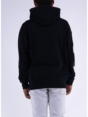 FELPA HOODIE CON STAMPA, NERO, small
