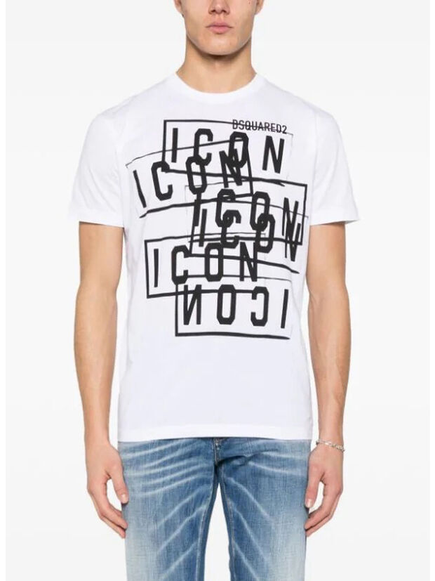 T-SHIRT ICON STAMPS COOL FIT, 100 WHITE, large