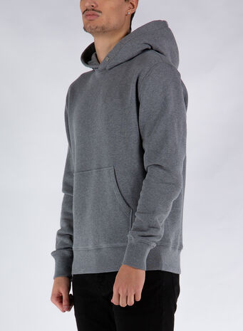 FELPA CAPPUCCIO HID-N4 BASIC HOODIE, GREYMELANGE, small