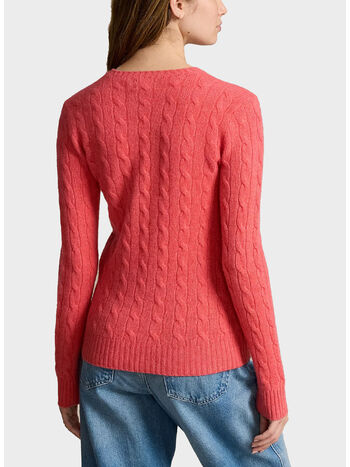 MAGLIONE GIROCOLLO TRECCIATO, 024 ROSETTE HEATHER, small