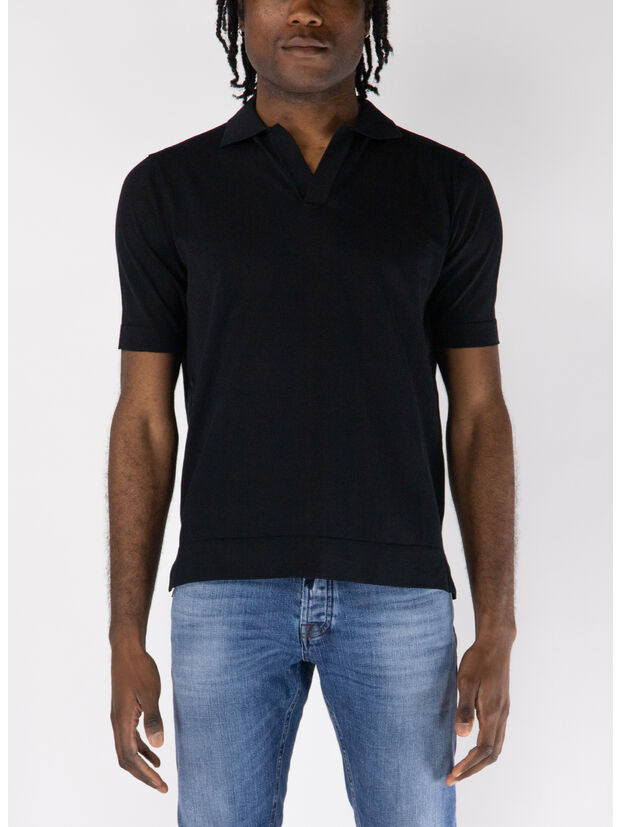POLO SKIPPER SENZA BOTTONI, 990NERO, large