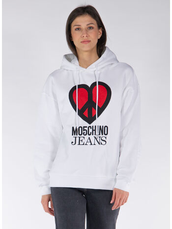 FELPA HOODIE CON LOGO STAMPATO, A4001, small