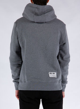 FELPA CAPPUCCIO HID-N4 BASIC HOODIE, GREYMELANGE, small