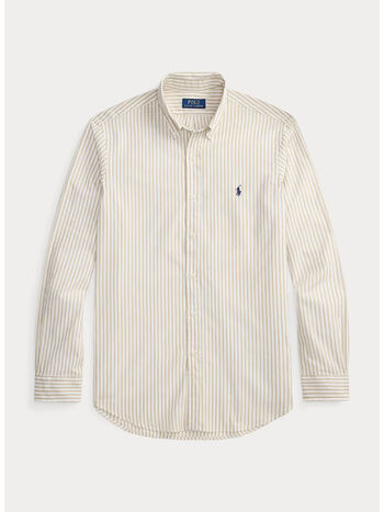 CAMICIA IN POPELINE A RIGHE, 3249G WHITE COASTAL BEIGE, small