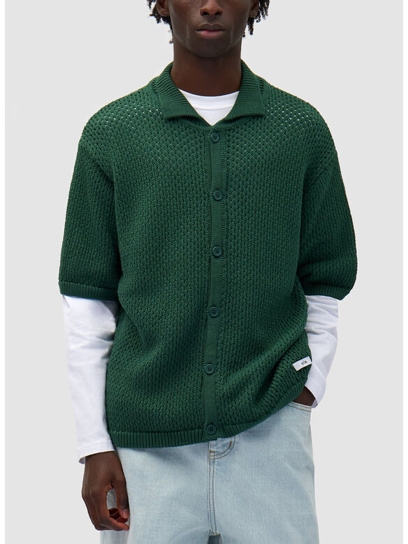 CAMICIA CROCHET, GREEN, medium