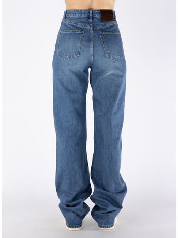 JEANS IN DENIM HIGH WAIST  A GAMBA DRITTA, 6001 111 INDACO, small