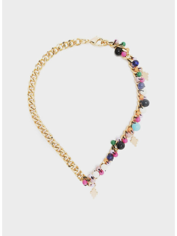 COLLANA CROSS BEADS, 7684 GOLD MULTICOLOR, medium