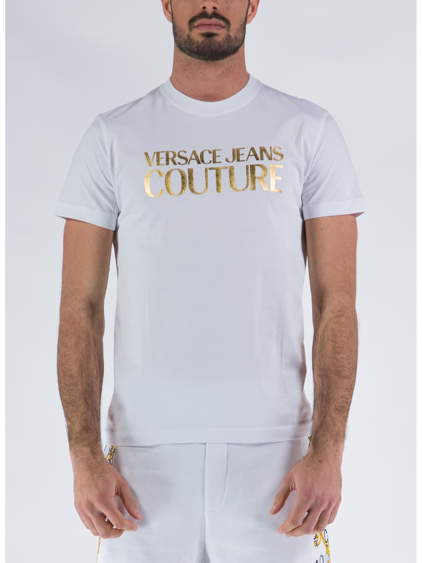 versace jeans couture t-shirt logo thick foil, uomo