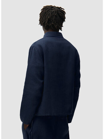 PULLOVER LINEN QUARTER ZIP, 450 NAVY, small