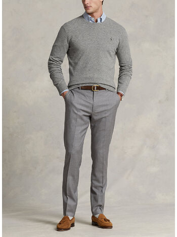MAGLIONE GIROCOLLO, FAWN GREY HEATHER, small