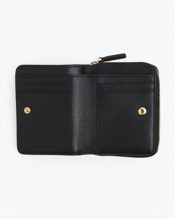 PORTAFOGLIO THE LEATHER MINI COMPACT, 001 BLACK, small
