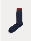 CALZINI CON LOGO, NAVY STRIPED CUFF, thumb