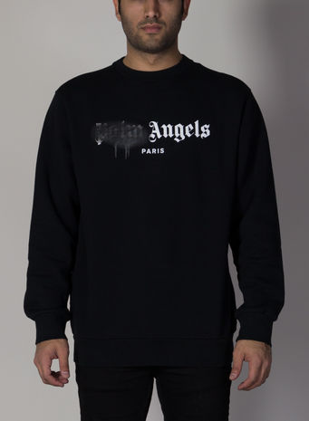 FELPA PARIS SPRAYED LOGO CREW, BLACK/WHITE, small