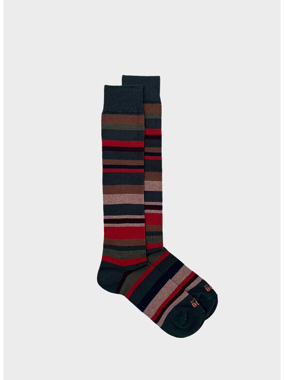 CALZA STRIPE MULTICOLOR UNISEX, 0206 VERDE / MULTICOLO, medium