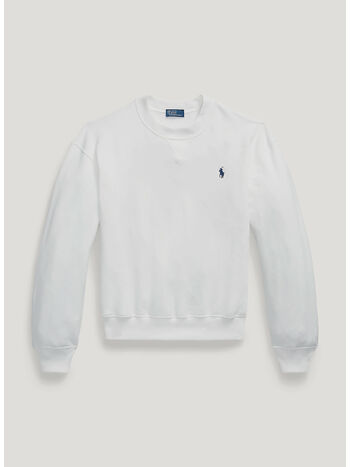 FELPA A GIROCOLLO LEGGERA, WHITE, small