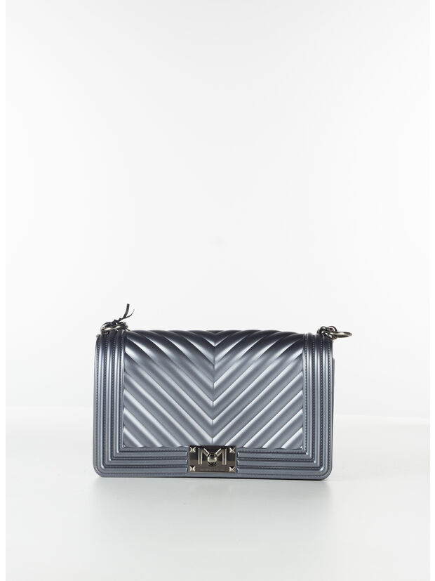 BORSA FLAT MANHATTAN, GUN METAL/BRUSH CDF, large
