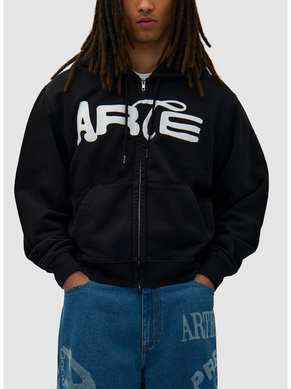 FELPA FULL ZIP GOOD ENERGY, BLACK, medium