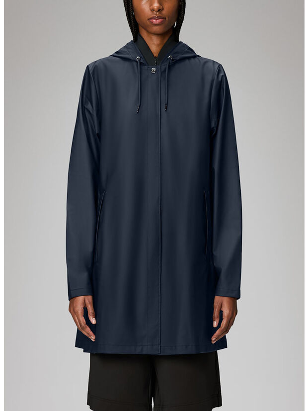 GIACCA CON CAPPUCCIO A-LINE IMPERMEABILE, 47 NAVY, large