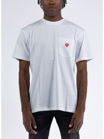 T-SHIRT S/S POCKET HEART, 02XX WHITE, small