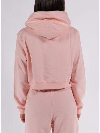 FELPA CROP CON CAPPUCCIO, ROSA, small