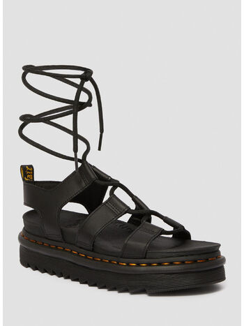 SANDALI NARTILLA DI PELLE CON LACCI, BLACK, small