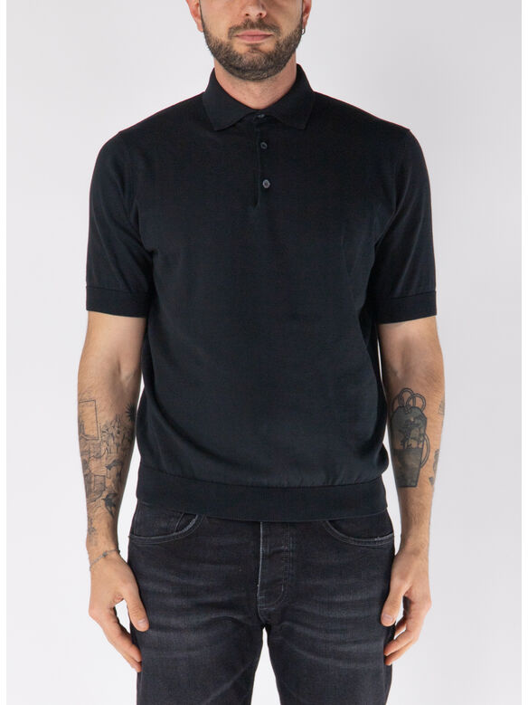 POLO IN MAGLIA A MANICHE CORTE, U990, medium