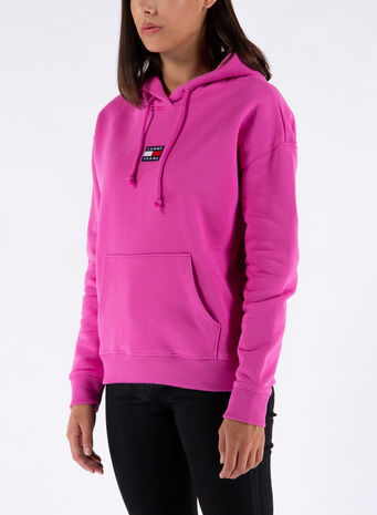 FELPA CENTER BADGE HOODIE, VTCVIVIDFUCHSIA, small