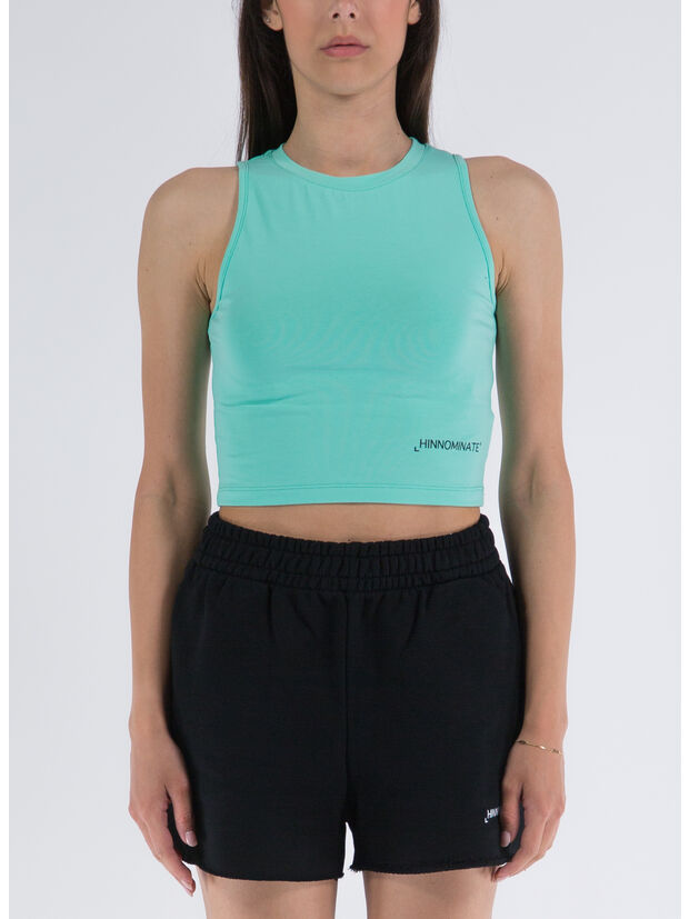 T-SHIRT CORTA IN BIELASTICO, VERDE MENTA, large