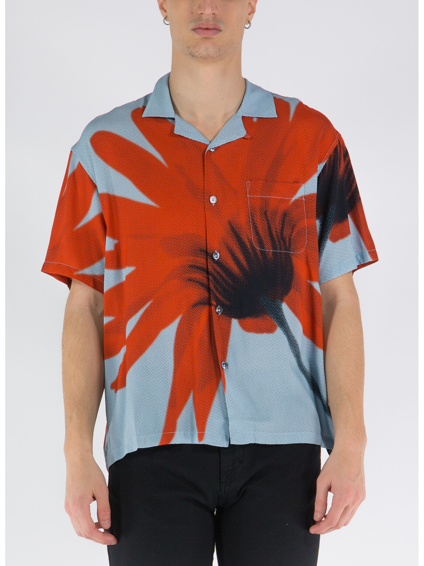 stÜssy camicia halftone flower shirt, uomo