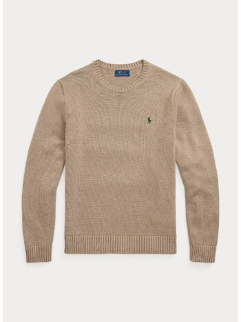 MAGLIONE GIROCOLLO  CON LOGO RICAMATO, BRONZE MELANGE, small