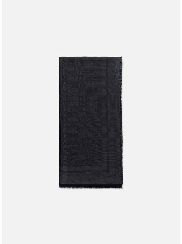SCIARPA PASHMINA GRANDE IN LUREX JACQUARD, 110 NERO, medium