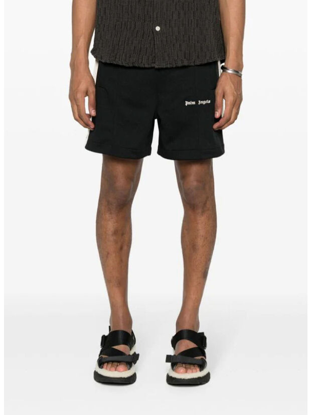 SHORTS SPORTIVI CON LOGO, 1003 BLACK OFF WHITE, large