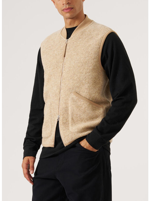 GILET ZIP WAISTCOAT, FAWN, large