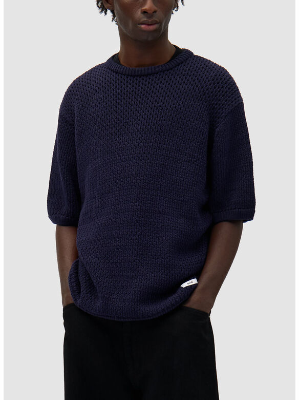 T-SHIRT CROCHET, NAVY, medium