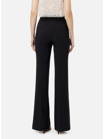 PANTALONE A PALAZZO IN CRÊPE STRETCH CON PATTE, 110, small