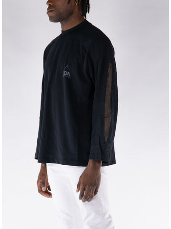 T-SHIRT LONGSLEEVE GRAPHIC, BLK0001 BLACK, small