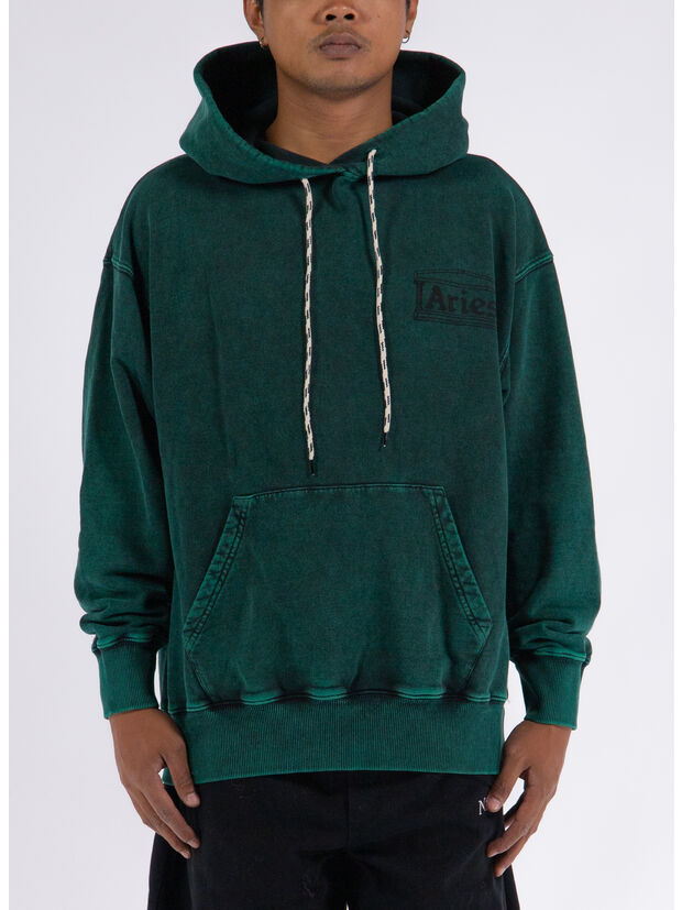 FELPA DESTROYED TEMPLE HOODIE, GRN GREEN, large