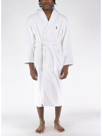 ACCAPPATOIO IN COTONE CON CAPPUCCIO, WHITE, small