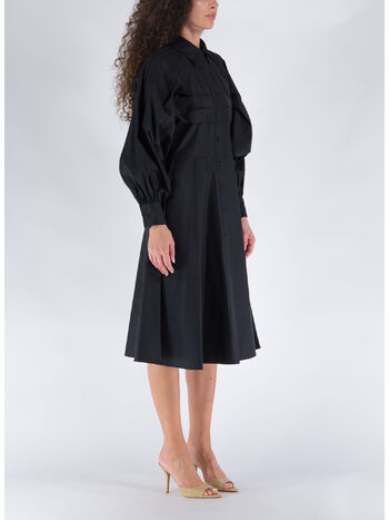 ABITO POPELINE MIDI, 0002-NERO, small
