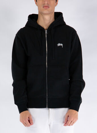 FELPA STOCK LOGO ZIP, BLACK, small