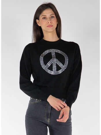 MAGLIONE GIROCOLLO CON LOGO, A2555, small
