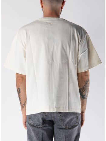 T-SHIRT CLASSIC EMBROIDERY LOGO BOXY, CRE CREAM, small