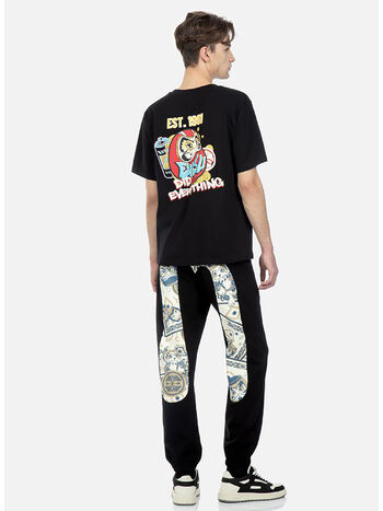 T-SHIRT GRAFFITI DARUMA PRINTED SS TEE, BLACK BLACK, small