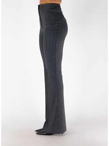 PANTALONE PINSTRIPE FLARE, DARK GREY, small
